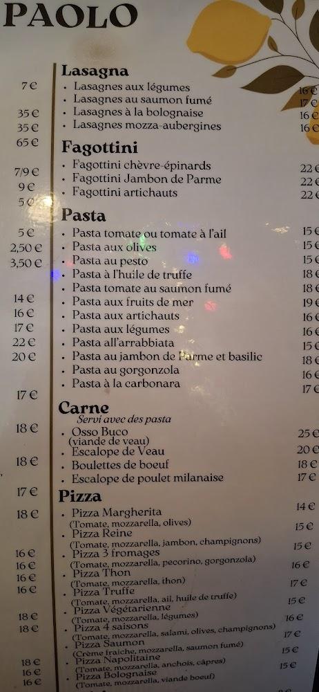 Chez Paolo - Menu Image 3